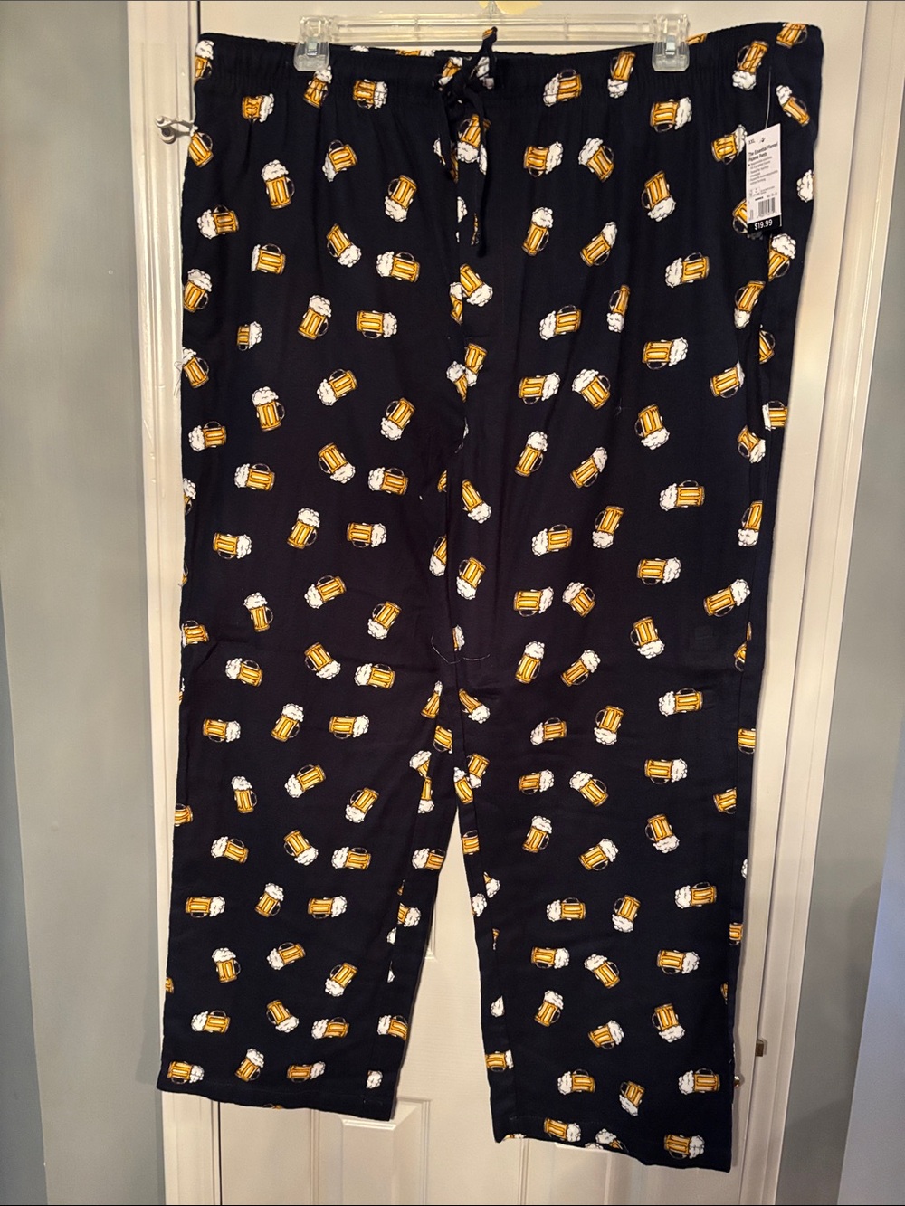 Sonoma Essential Flannel Navy Pajama Pants with Beer Mug Print NWT